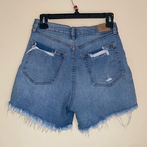 Abercrombie & Fitch Blue Frayed Jean Shorts